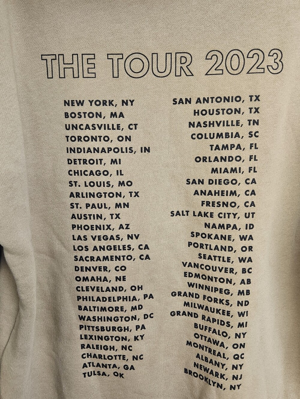 Jonas Brothers The Tour Hoodie 2023 Tan Brown Sweatshirt-Size Large EUC - Picture 3 of 9